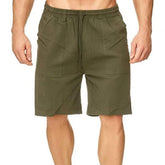 Men's Sports Casual Solid Color Drawstring Lace-Up Shorts 08057330Y