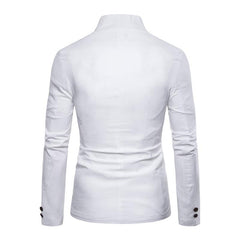 Men's Solid Color Multi-button Decorated Stand Collar Thin Blazer 41842490Y