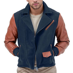 Men's Vintage Leather and Wool Jacket 81454187Y