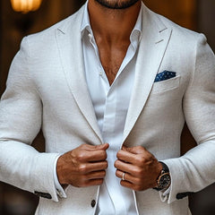 【24-hour shipping out】Men's Fashion Solid Color Peak Lapel Two Buttons Casual Blazer 78750746Z