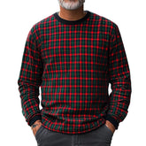 Men's Retro Casual Red and Green Plaid Christmas Crewneck Sweatshirt 97110529TO