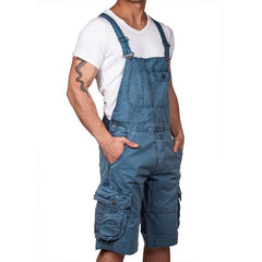 Men’s Dungarees Cargo Shorts Casual Overalls 00360239Z