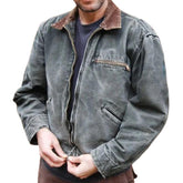 Men's Vintage Stitching Denim Lapel Jacket 29013472X