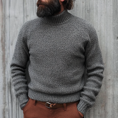 Men's Solid Color Knitted Turtleneck Sweater MTA0163L2X