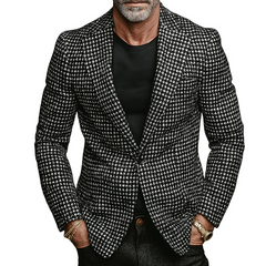 Men's Retro Casual Houndstooth Blazer MTA1093K4TO