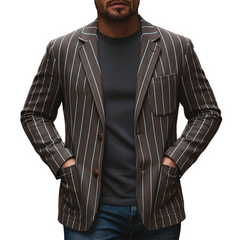 Men's Retro Striped Lapel Blazer MTA0170K6X