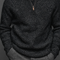 Men's Stand-up Collar Half-zip Basic Knit Pullover Sweater MTA1763K6X