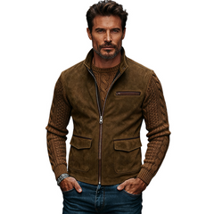 Men's Retro Faux Suede Stand Collar Zipper Vest MTA1197K1X