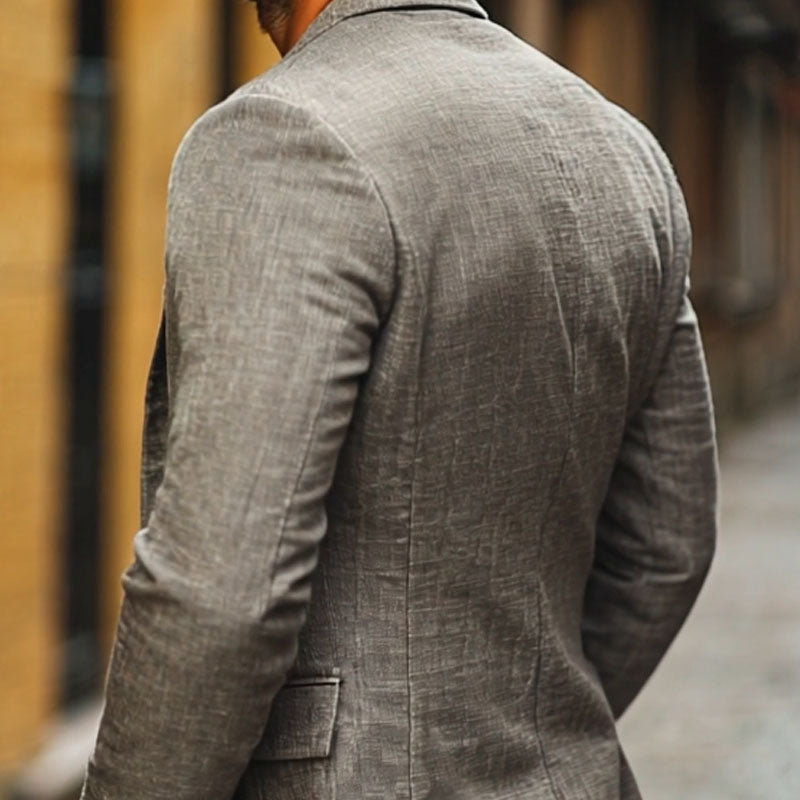 【24-hour shipping out】Men's Casual Cotton Linen Notch Lapel Single-breasted Slim-fit Blazer 34577242M