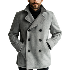 Men's Blended Double-breasted Mid-length Coat MTA0116L8X