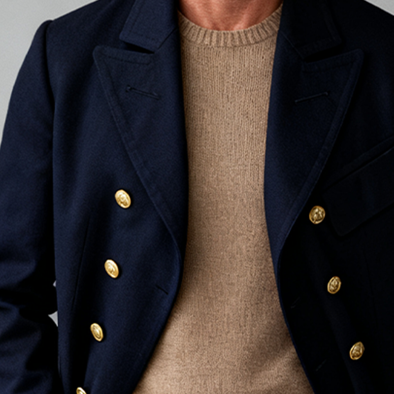 Men's Blended Fabric Double-breasted Blazer MTA1167K7X