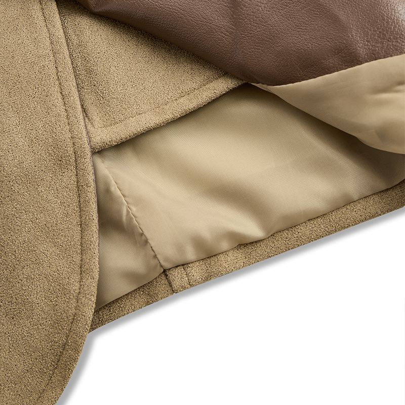 Men's Vintage Casual Faux Leather & Suede Double Collar Western Style Jacket MTA3036I7TO