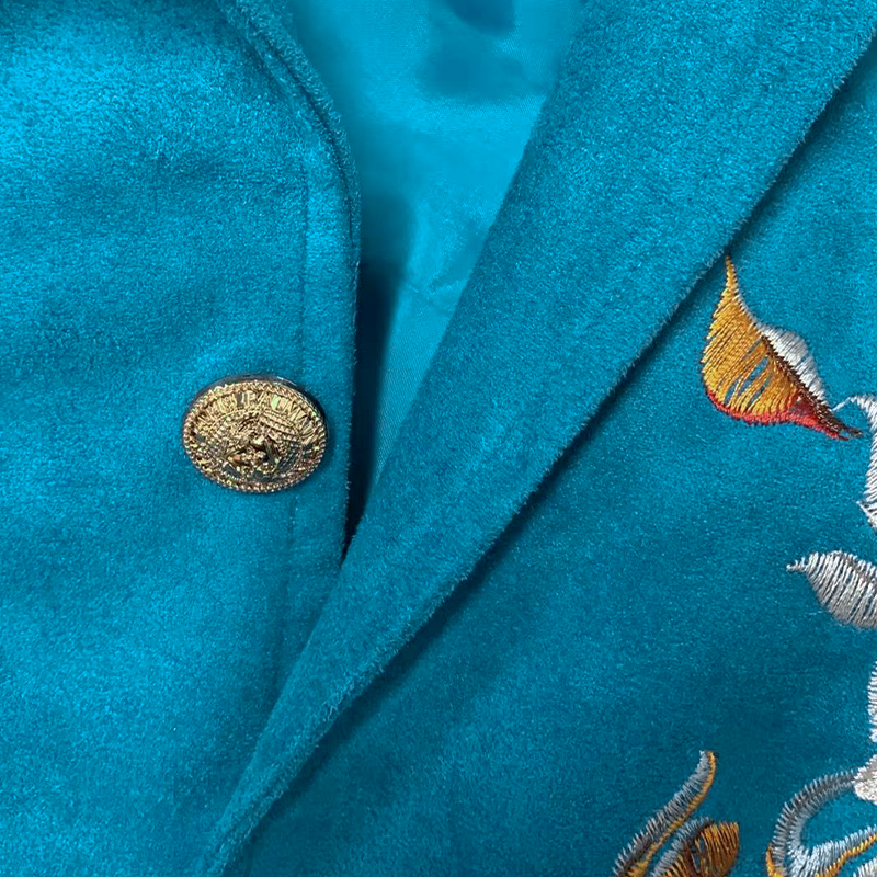 【24-hour shipping out】Men's Classic Retro Casual Slim Fit Western Style Embroidered Sheepskin Suede Blazer 67207851K