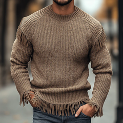 Men's Retro Casual Knitted Tassel Pullover Sweater  MTA2912J7TO