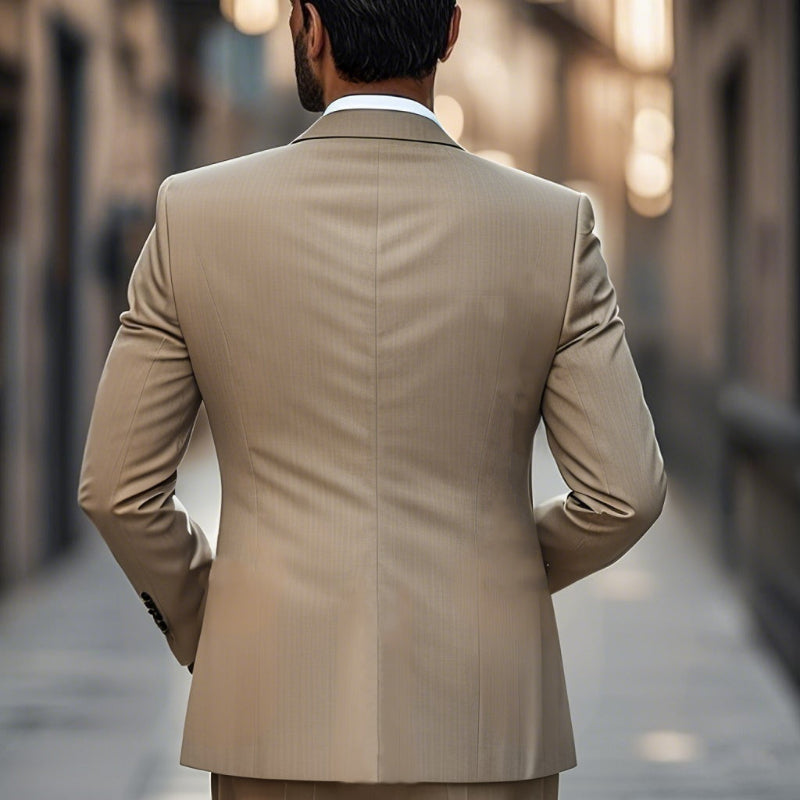 Men's Casual Breathable Cotton Notched Lapel Single Breasted Slim Fit Blazer MTA2309D8M