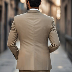 Men's Casual Breathable Cotton Notched Lapel Single Breasted Slim Fit Blazer MTA2309D8M