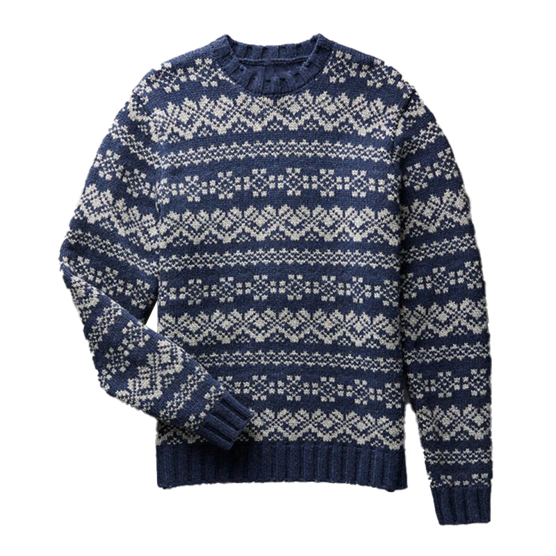 Men's Temperament Long Sleeve Pullover Jacquard Bottoming Sweater