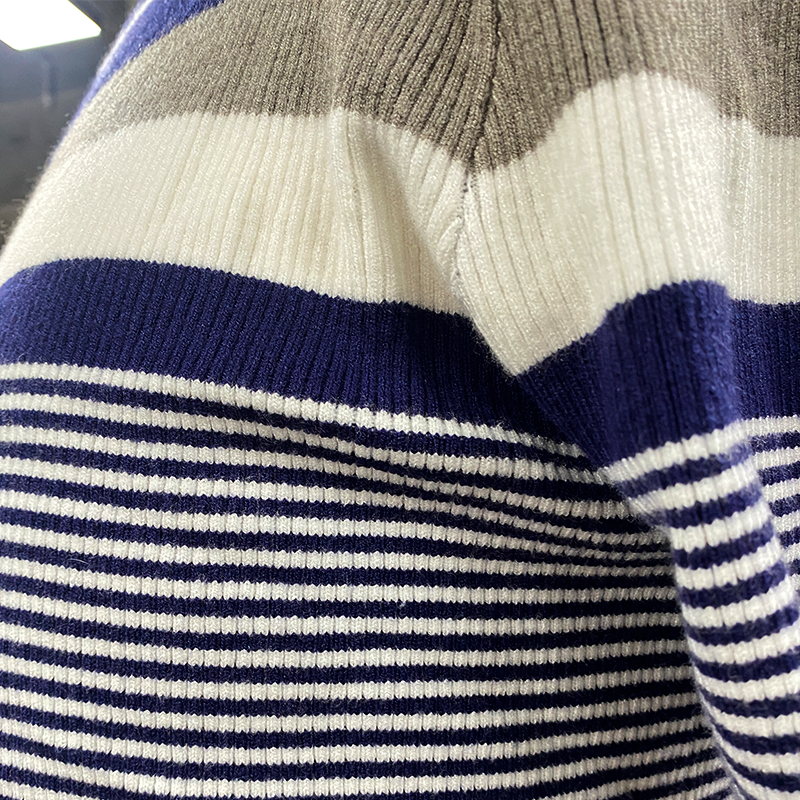 Men's Spring and Summer Casual Horizontal Stripe Knit Short Sleeve T-Shirt MTA1978C7K