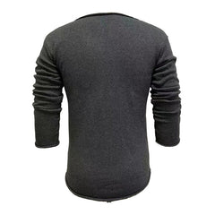 Men's Casual V Neck Long Sleeve Slim Fit Knitted Sweater 30697065M
