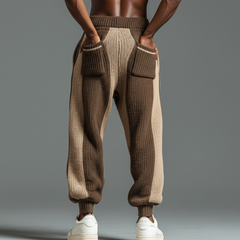 Men's Classic Casual Elastic Waist Tapered Knit Pants MTA0613K3K