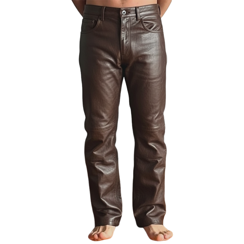 Men's Retro Casual PU Leather Pants MTA2940K1TO