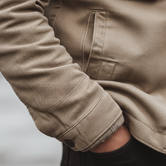 Men's Winter Retro Twill Faux Fur Collar Jacket MTA1509K0P