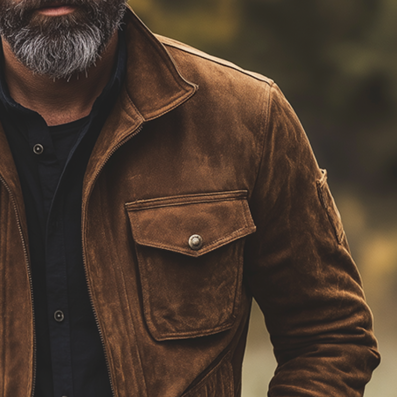 Men's Retro Casual Faux Suede Jacket MTA1069K8TO