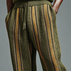 Men's Classic Casual Striped Elastic Waist Knit Pants MTA0653K4K