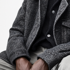 Men's Cotton Blend Lapel Multi-pocket Mid-length Coat MTA1540K8X