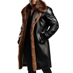 Men's Retro Casual Fur Collar PU Jacket MTA1167K6TO