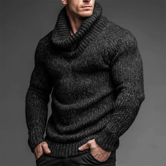 Men's Retro Casual High Neck Pullover Sweater MTA3154J5TO