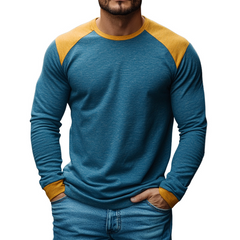 Men's Cotton Blend Crew Neck Long-sleeved T-shirt MTA0406L7X