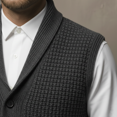 Men's Classic Retro Shawl Collar Knitted Vest MTA1201K8K