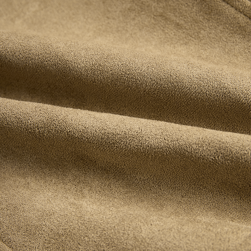 Men's Vintage Casual Faux Leather & Suede Double Collar Western Style Jacket MTA3036I7TO