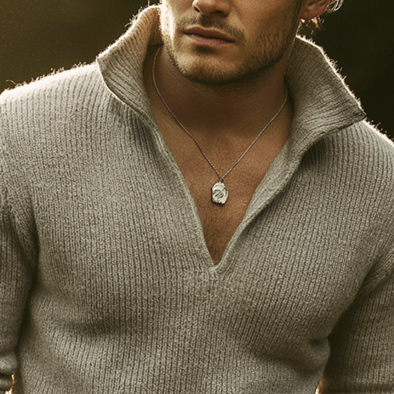 Men's Retro Casual Knitted Pullover SweaterMTA2829K3TO