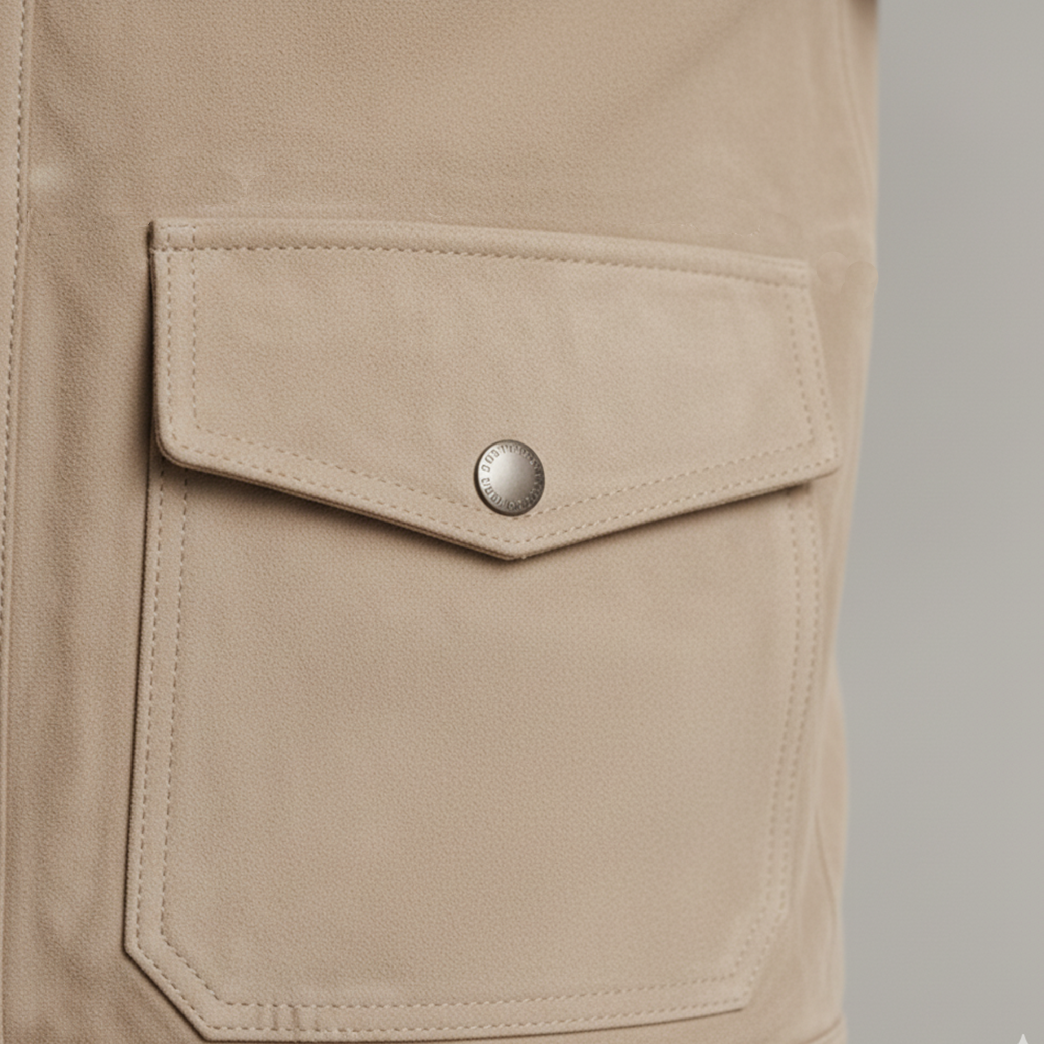 Men's Classic Business Stand-up Collar Multi-pocket Faux Suede Jacket MTA0166K2K