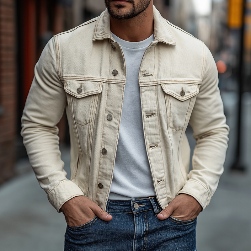 Men's Retro Casual Cotton Collar Button Jacket MTA3139J3TO