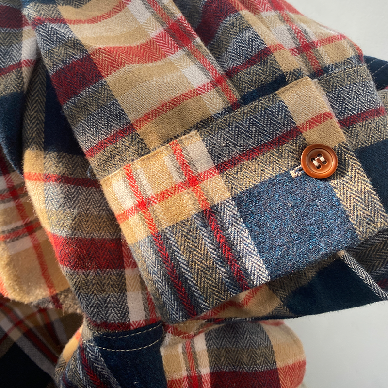 Men's Classic Casual Slim Fit Check Brushed Cotton Long Sleeve Shirt 91392940K