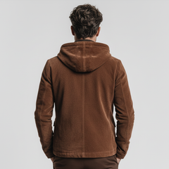 Men's Classic Casual Hooded Faux Suede Single-Breasted Jacket MTA1536K1K