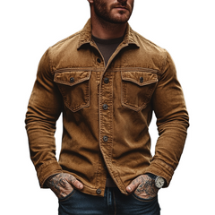 Men's Retro Washed Collar Denim Long-Sleeve Shirt MTA2034K0X