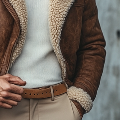 Men's Retro Patchwork Fleece Warm Loose Mid-Length Coat MTA0748K1X