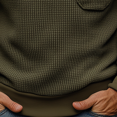 Men's Solid Color Waffle Texture Patchwork Hoodie MTA2053K9X