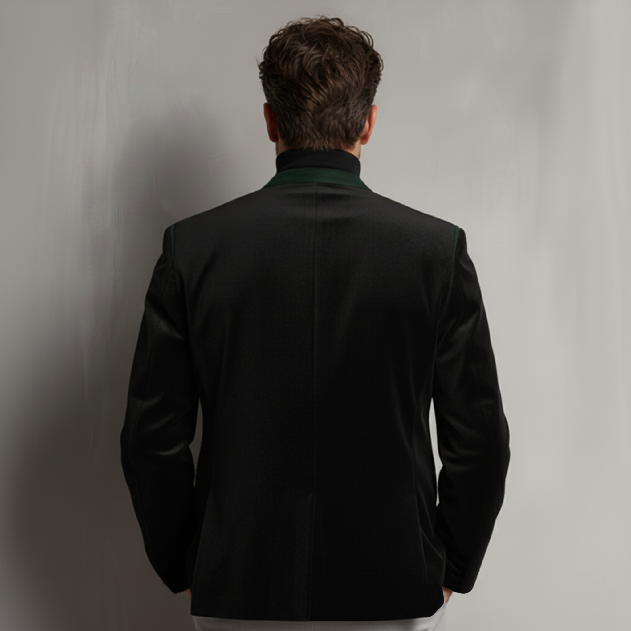 Men's Classic Retro Stand-up Collar Faux Velvet Jacket MTA1068K2K