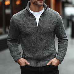 Men's Retro Casual Knitted Zipper Collar Sweater MTA0415K2TO