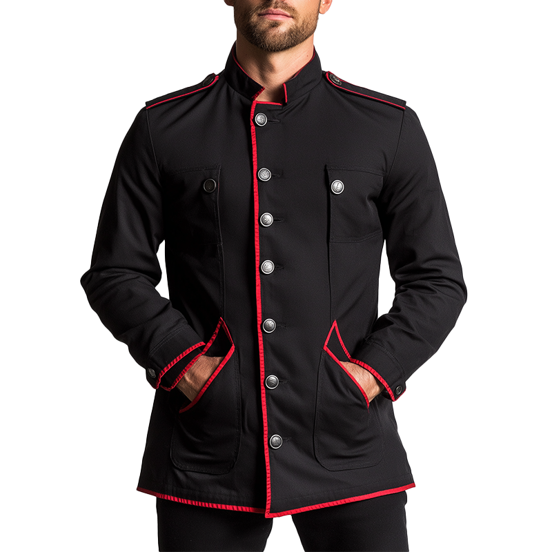 Men's Fashion Color-Blocked Cotton Blend Button-Up Shirt MTA1706K4P