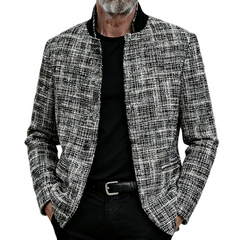Men's Retro Casual Tweed Stand Collar Button Jacket MTA1075K5TO