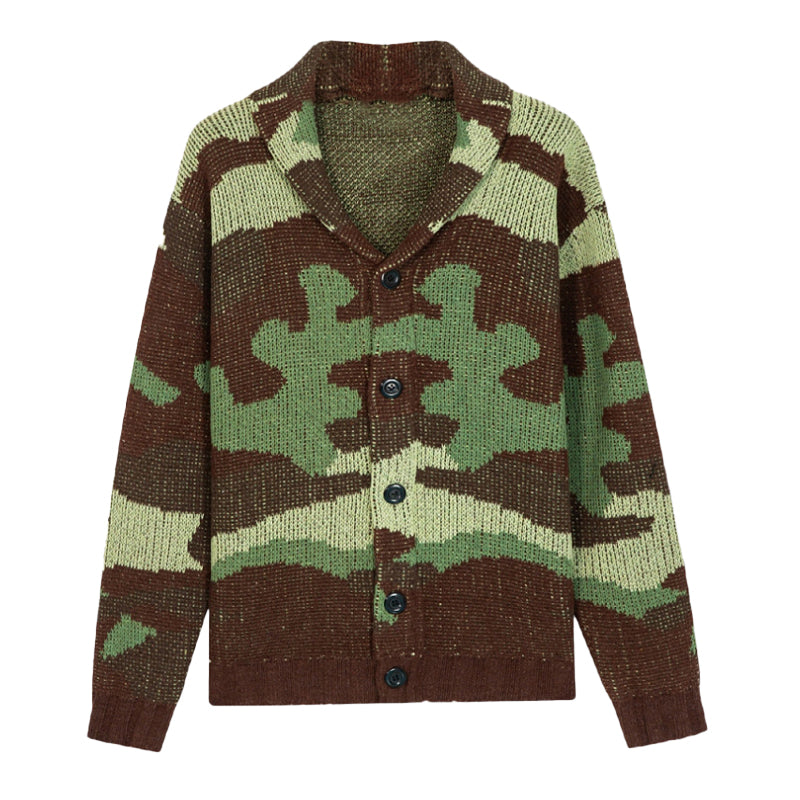 Men's Camo Jacquard Sweater Jacket 22228543X