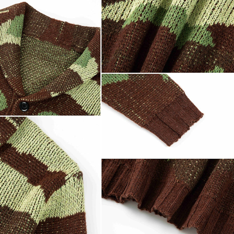 Men's Camo Jacquard Sweater Jacket 22228543X