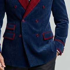 Men's Retro Patchwork Corduroy Lapel Blazer MTA0451L0X