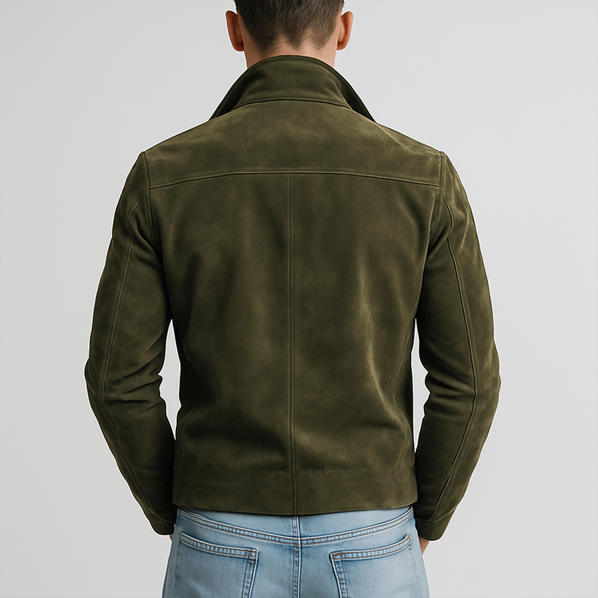 Men's Classic Casual Lapel Suede Double Breasted Jacket MTA2666H1K